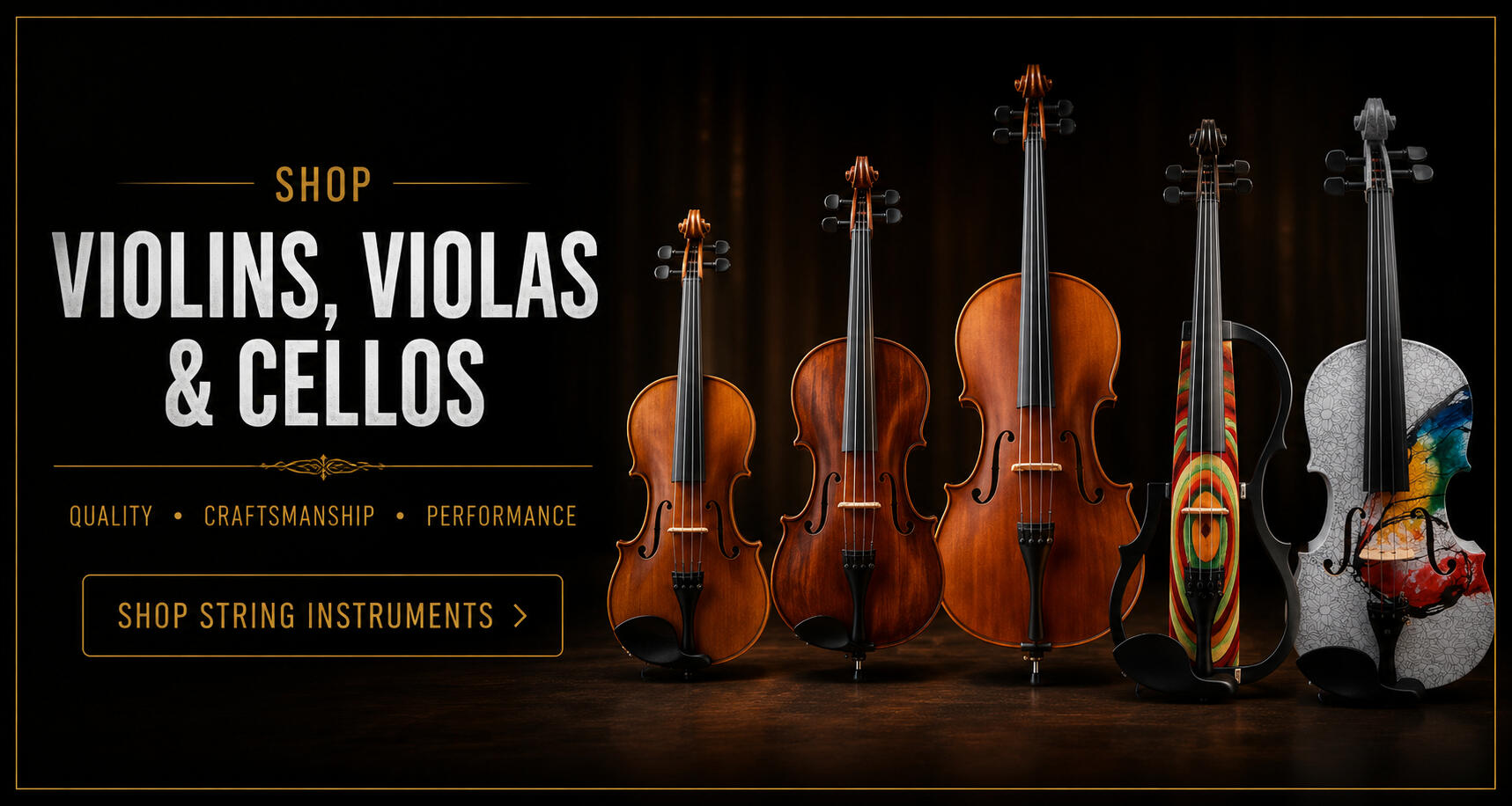 Shop Violins, Violas & Cellos | Universal Music Supply Shop violins, violas, cellos, electric violins, electric cellos, and bowed string instruments from trusted brands at Universal Music Supply.